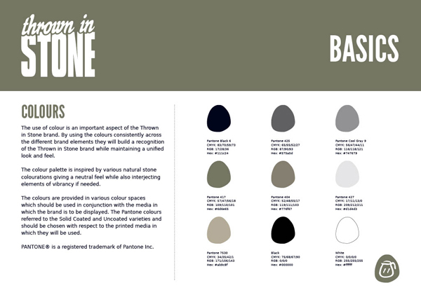 Thrown in Stone brand guidelines