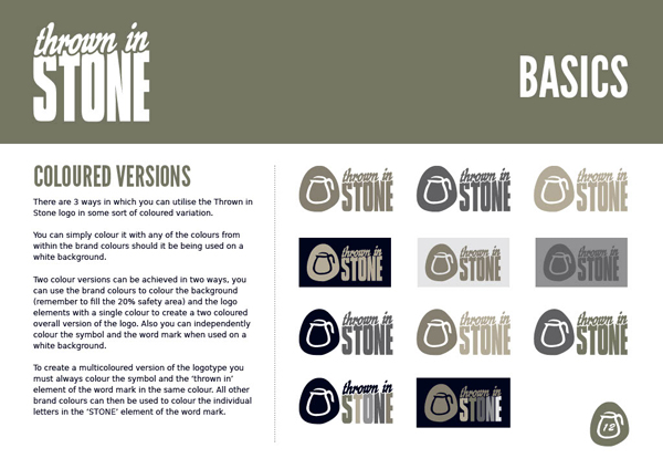 Thrown in Stone brand guidelines