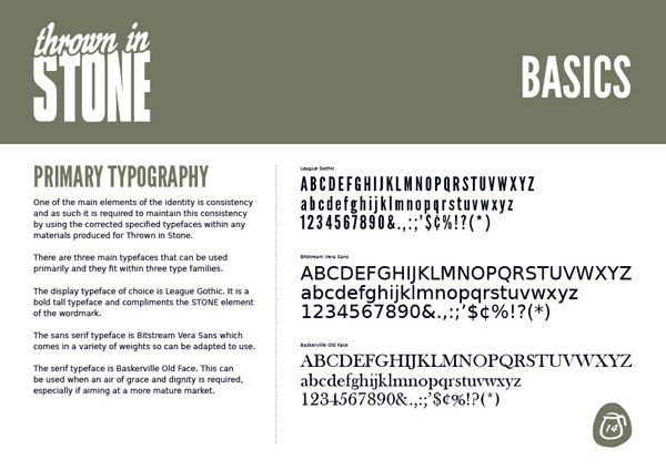 Thrown in Stone brand guidelines