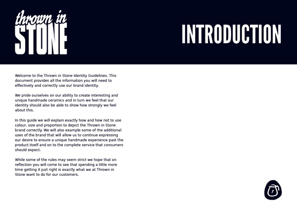 Thrown in Stone brand guidelines