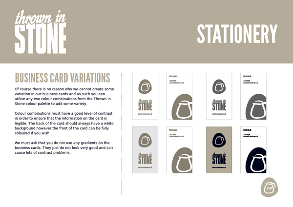 Thrown in Stone brand guidelines