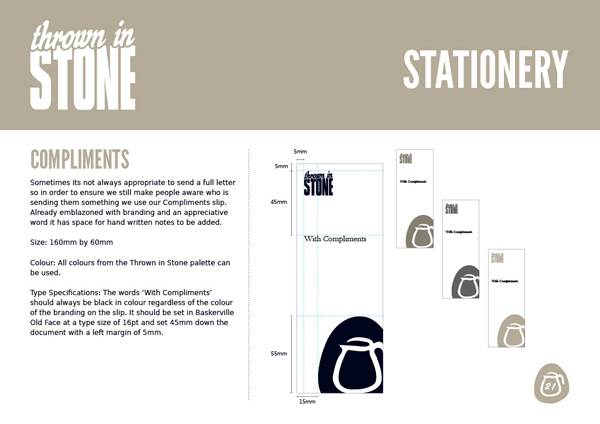 Thrown in Stone brand guidelines