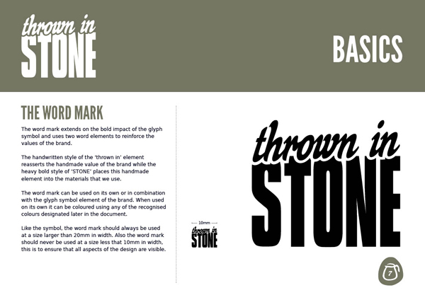 Thrown in Stone brand guidelines